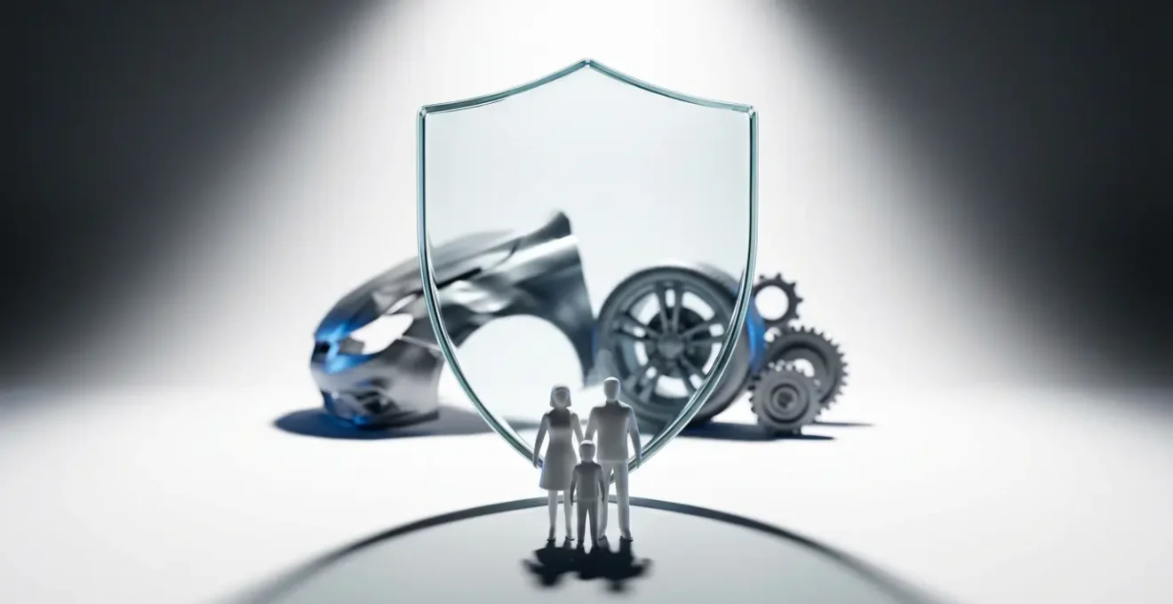 Famille recevant une assistance médicale après un accident de voiture