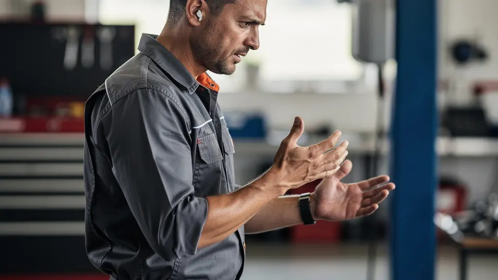 Mécanicien consultant une documentation technique sur l'évolution des normes d'huile