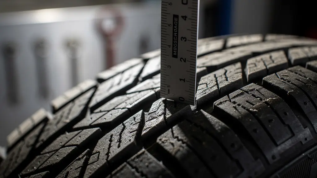 Vérification de l'usure d'un pneu automobile sur la bande de roulement