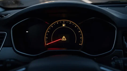 Tableau de bord avec voyant FAP orange allumé et régime moteur élevé en régénération