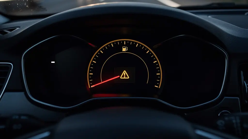 Tableau de bord avec voyant FAP orange allumé et régime moteur élevé en régénération